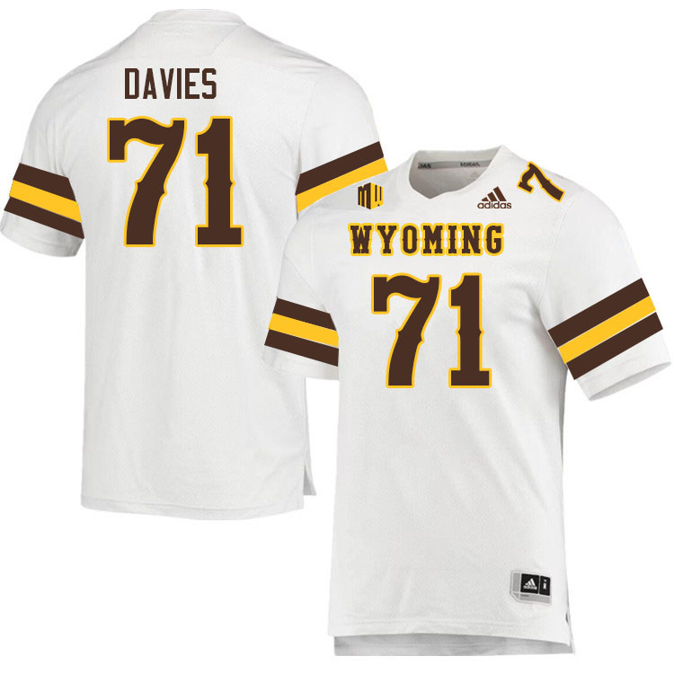Wyoming Cowboys #71 Jake Davies College Football Jerseys Stitched Sale-White